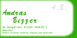 andras bizzer business card